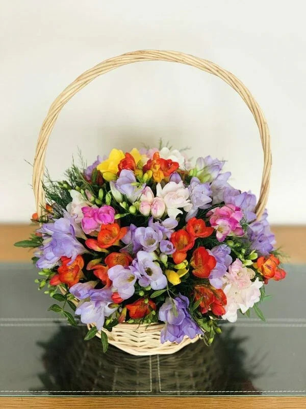 Funeral - Basket of Freesias